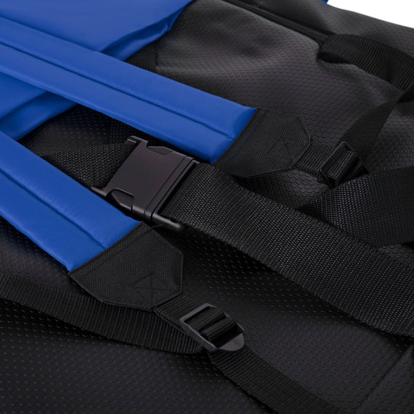 Blue |#| Foldable Reclining Stadium Chair with Backpack Straps-Heated Back and Seat-Blue