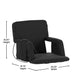 Black |#| Foldable Reclining Stadium Chair with Backpack Straps-Heated Back and Seat-Black