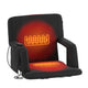 Black |#| Foldable Reclining Stadium Chair with Backpack Straps-Heated Back and Seat-Black