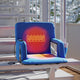 Blue |#| Foldable Reclining Stadium Chair with Backpack Straps-Heated Back and Seat-Blue