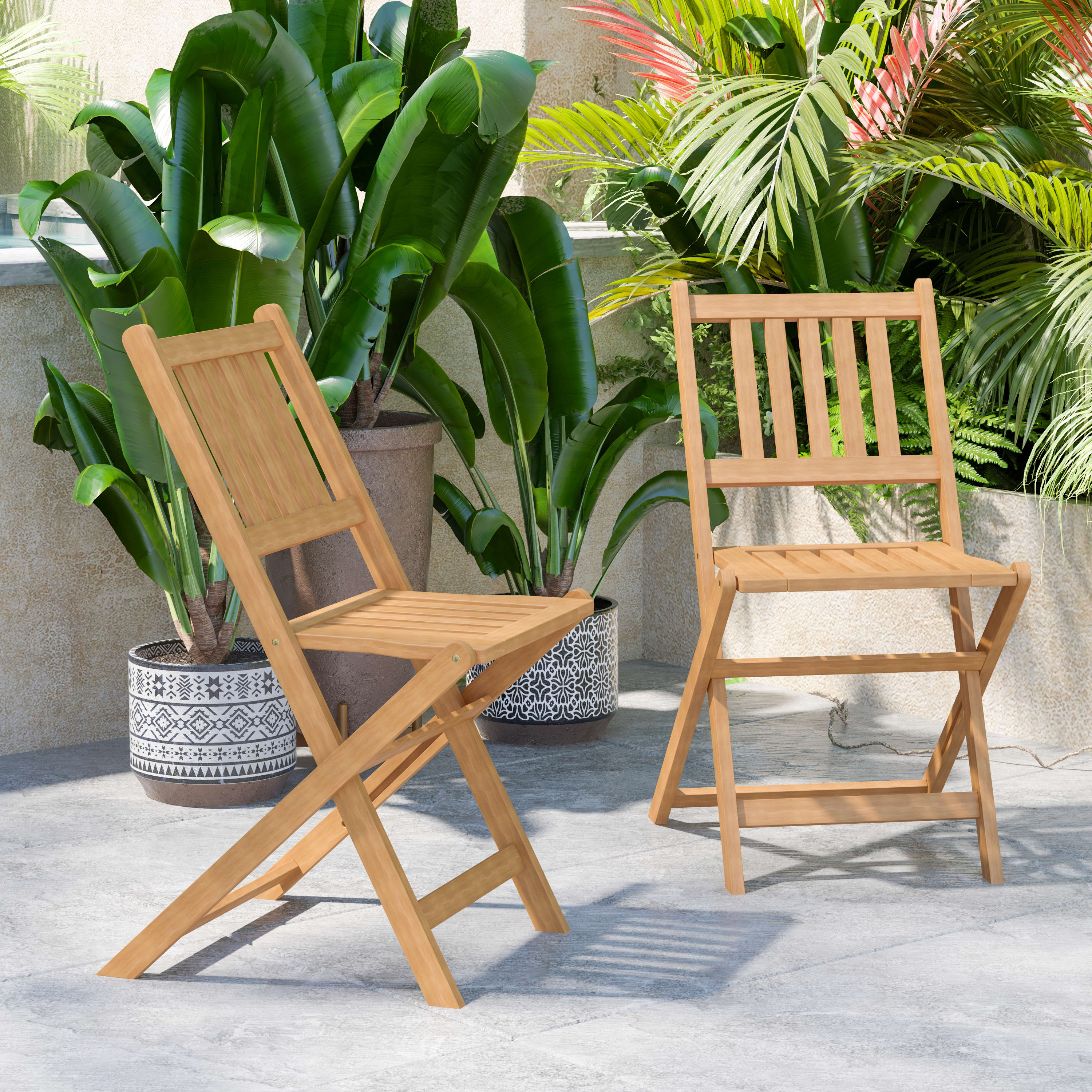 2PK Acacia Wood Chairs THB-C1244- – Folding Chairs 4 Less