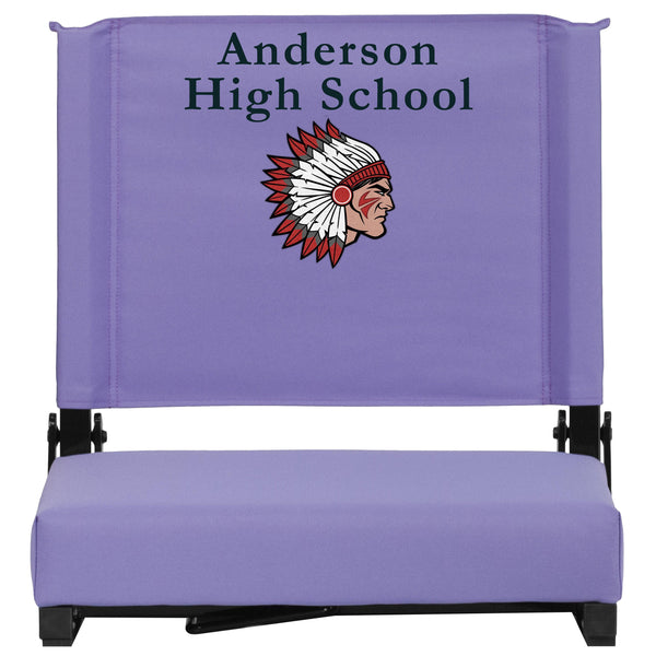 Purple |#| Personalized 500 lb. Rated Stadium Chair-Handle-Padded Seat, Purple