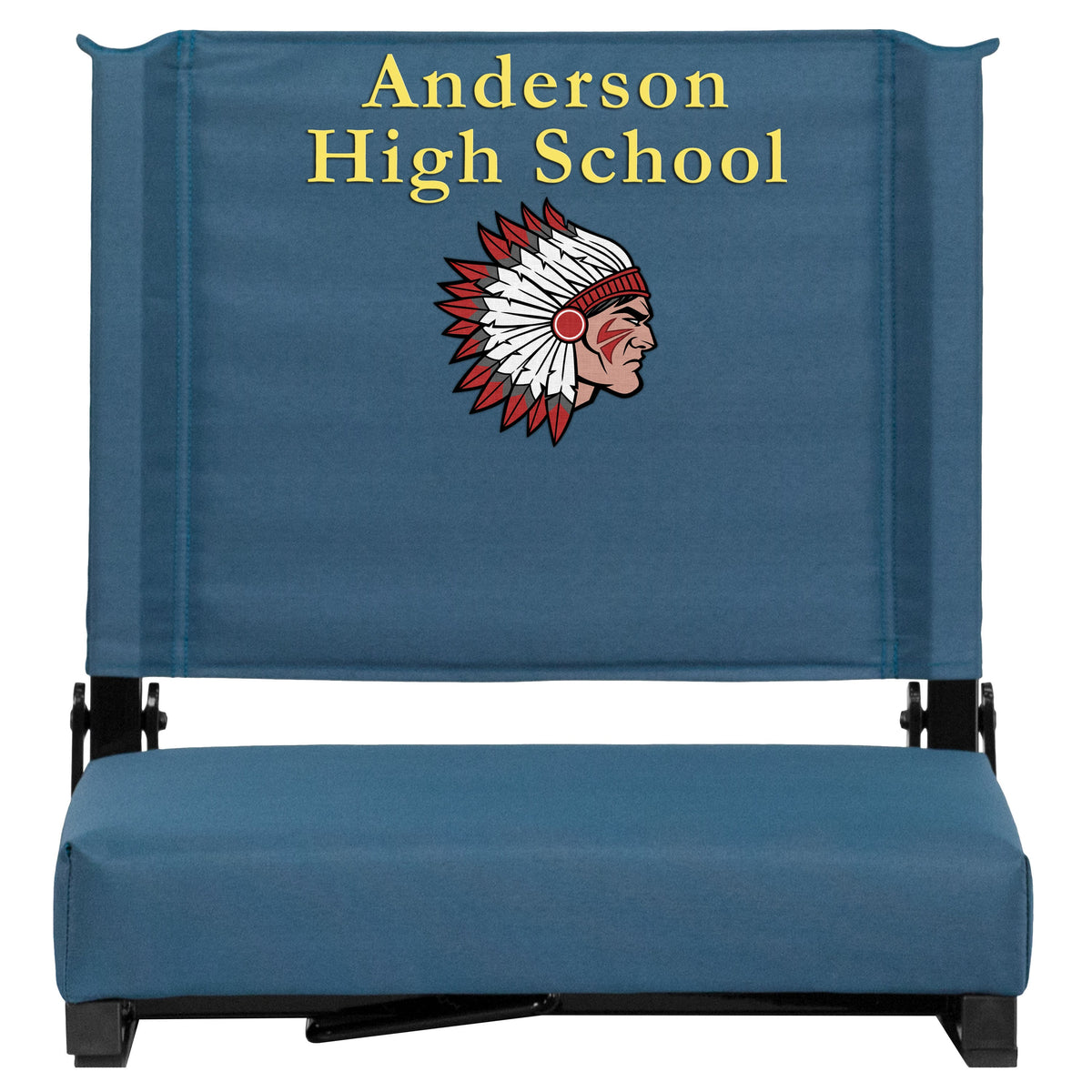 Teal |#| Personalized 500 lb. Rated Stadium Chair-Handle-Padded Seat, Teal