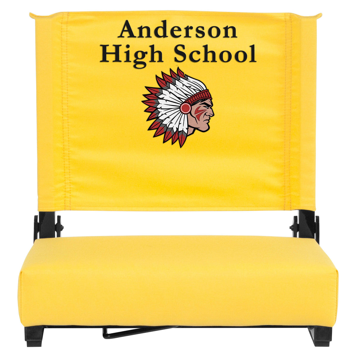 Yellow |#| Personalized 500 lb. Rated Stadium Chair-Handle-Padded Seat, Yellow