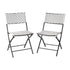Rouen Set of Two Folding French Bistro Chairs in PE Rattan with Metal Frames for Indoor and Outdoor Use