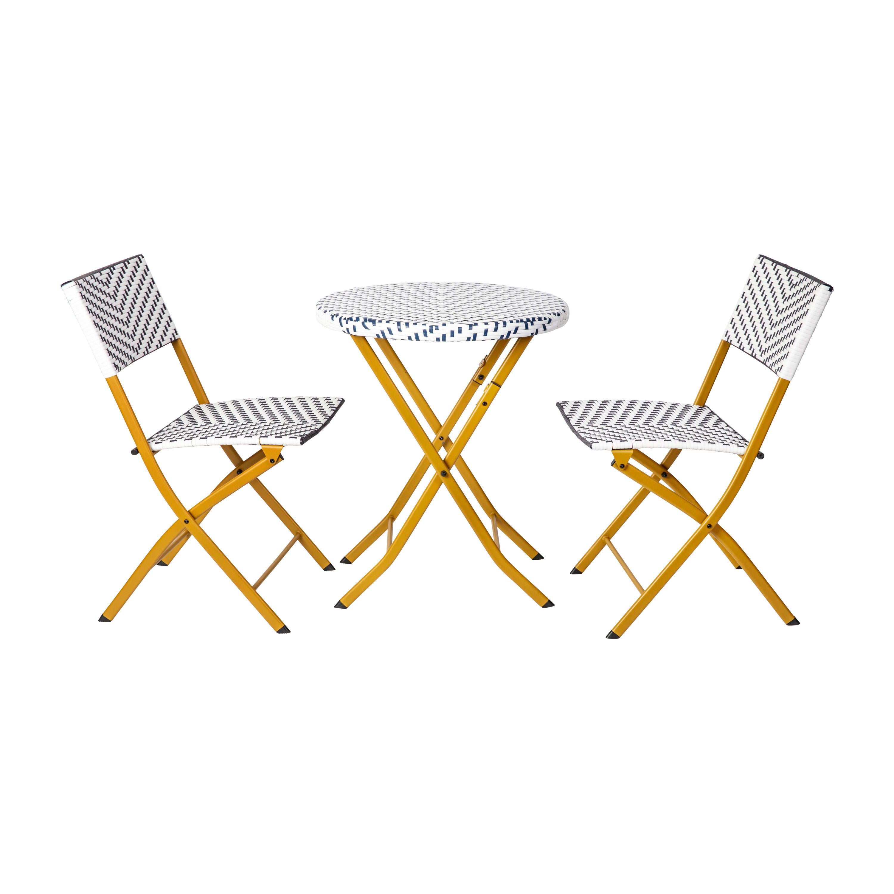 Wicker folding bistro set 2025