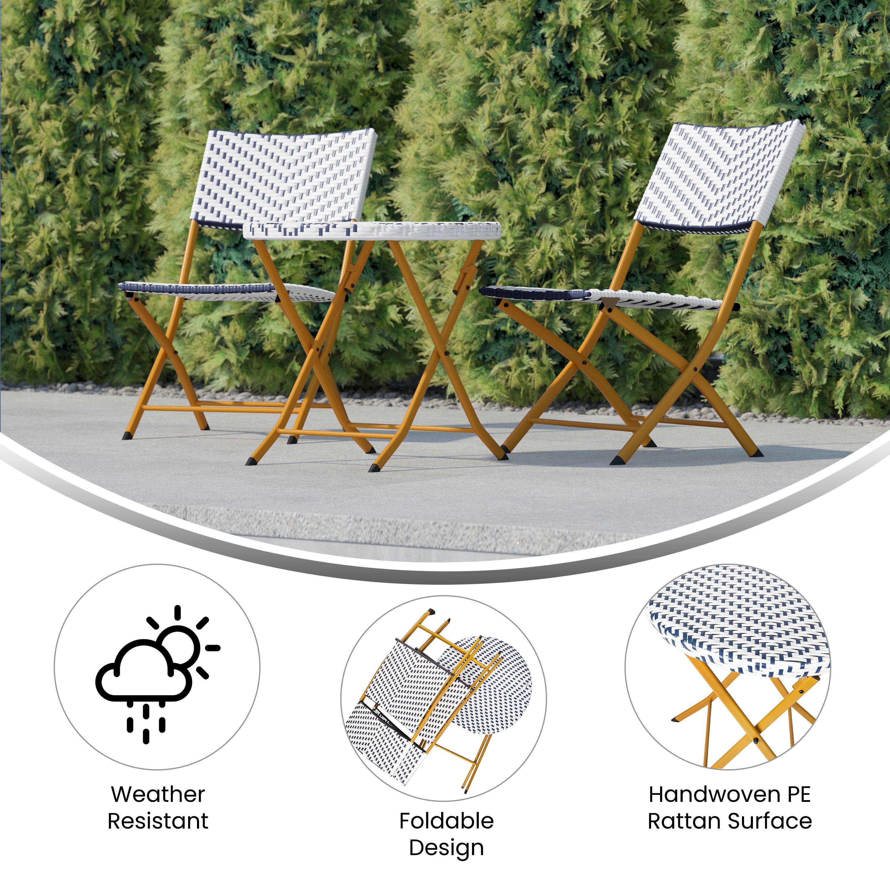 Rattan folding online chair set