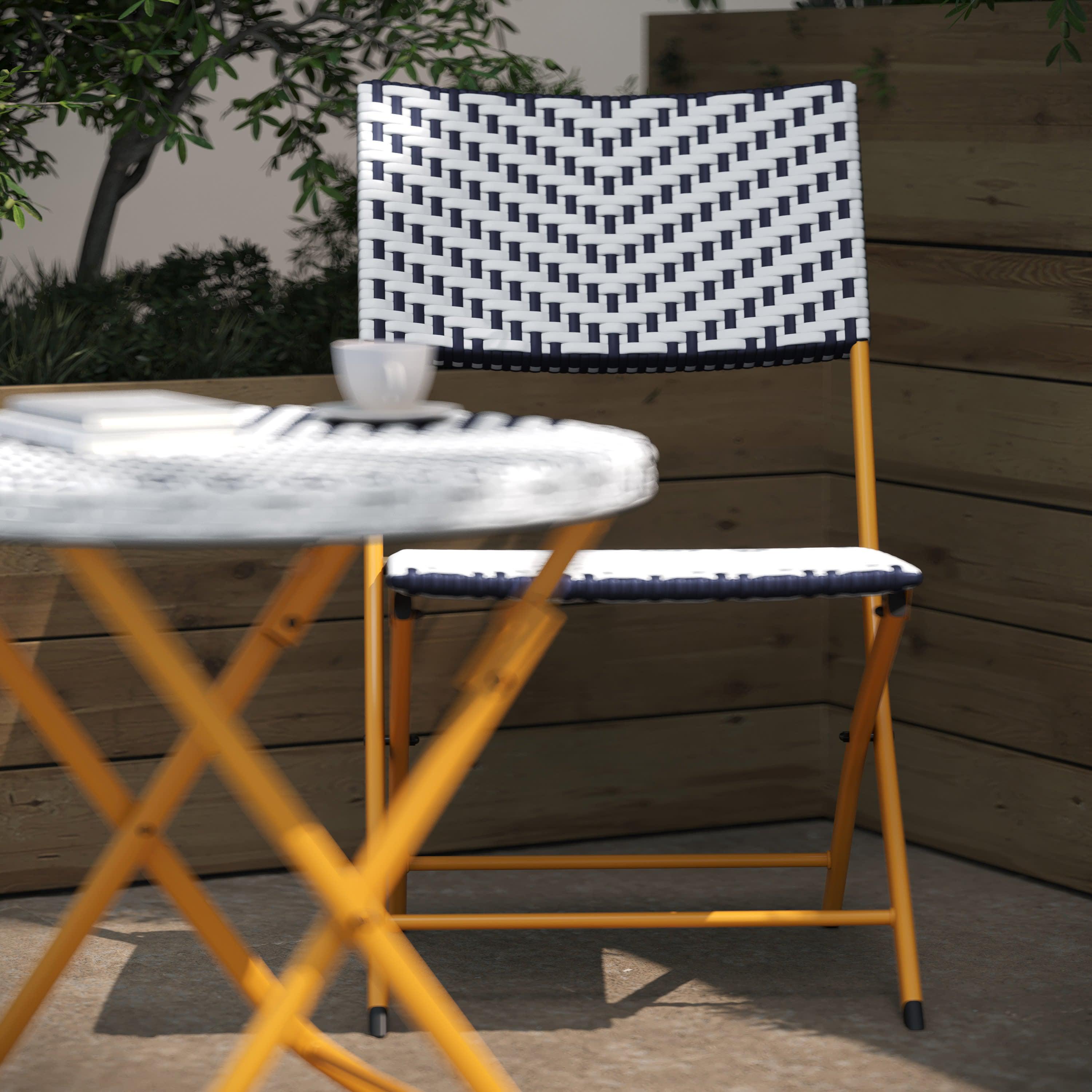 Threshold french café wicker folding patio sales bistro chair