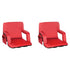 Set of 2 Portable Lightweight Reclining Stadium Chairs with Armrests, Padded Back & Seat - Storage Pockets & Backpack Straps