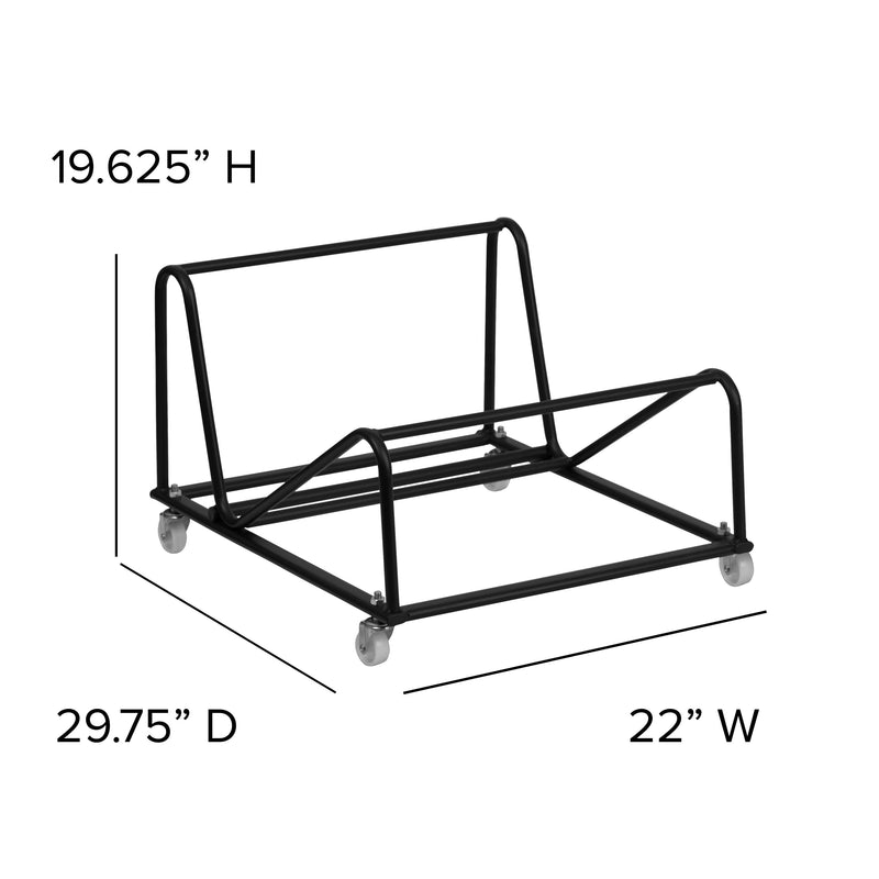 Sled Base Stack Chair Dolly with Black Steel Frame - Maintenance Truck