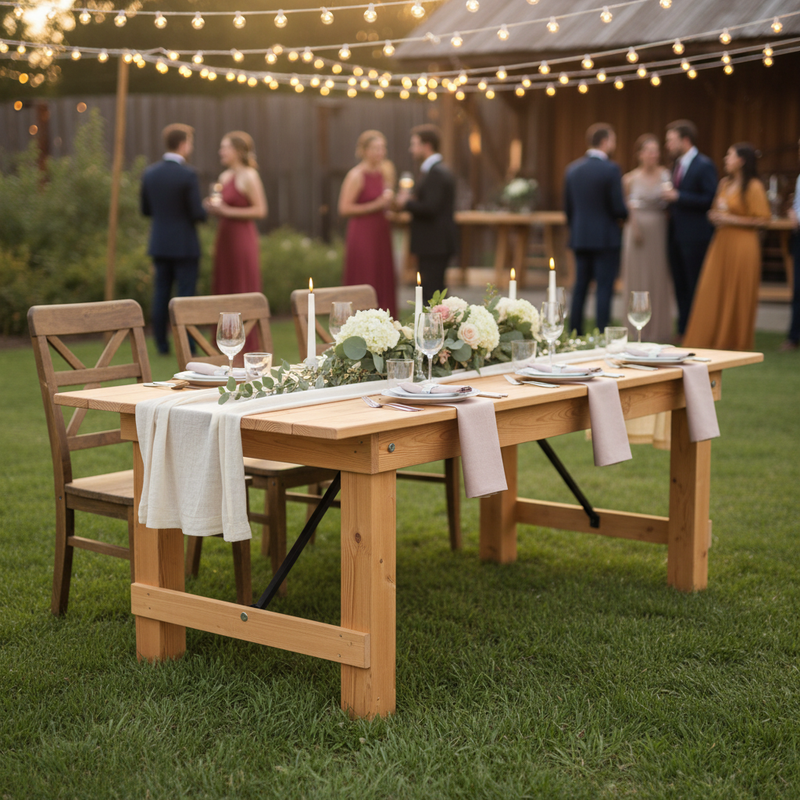 Folding Farm Table Event Scene